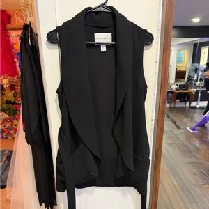 Carolina Belle Black Textured Open-Front Vest